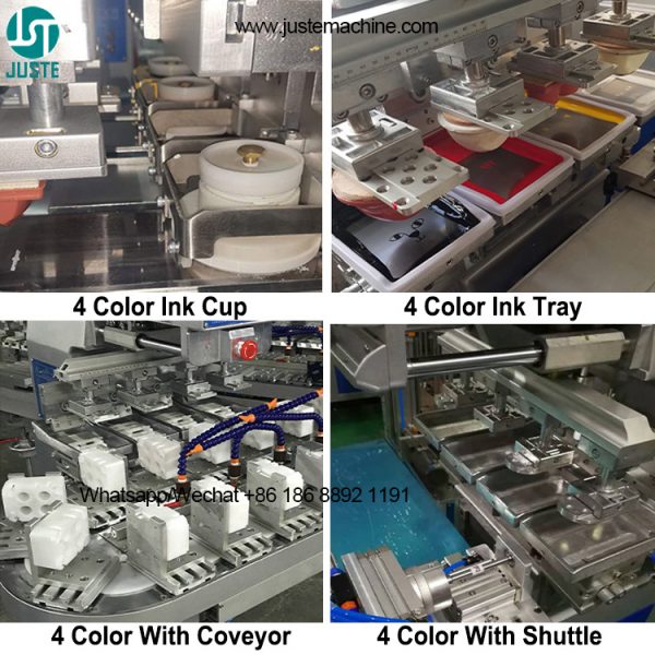 4 Color Pad Printers Pad Print Tampo Printing Machine With Conveyor 14 Jig 5