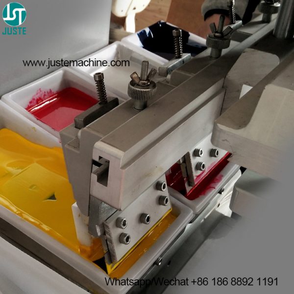 4 έγχρωμοι εκτυπωτές Tampo Pad 14 Μηχανή εκτύπωσης Jig Pad με μεταφορέα 5
