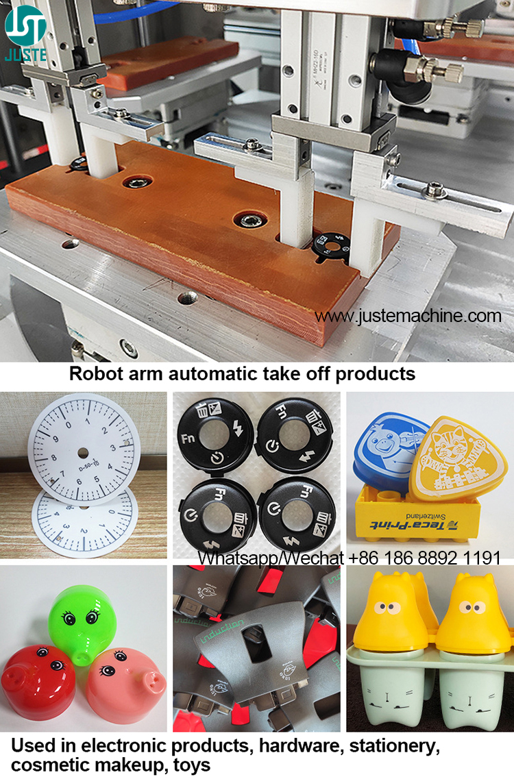 Pencetak Pad Lengan Robot Penghantar Mesin Cetak Automatik Cetakan Tampo 1 Warna