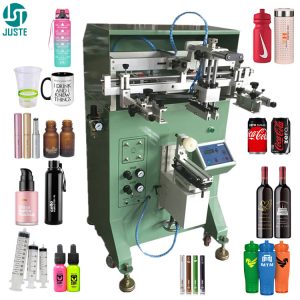 Cup Silk Screen Printing Machine Plastic Round Glass Bottle Rotary Cylindrical 1 Color Print Machines 1