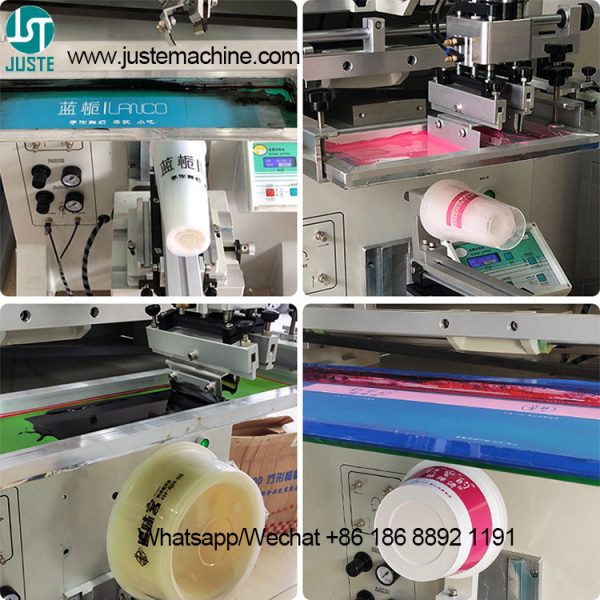 Cup Silk Screen Printing Machine Plastic Round Glass Bottle Rotary Cylindrical 1 Color Print Machines 6