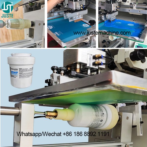 Cup Silk Screen Printing Machine Plastic Round Glass Bottle Rotary Cylindrical 1 Color Print Machines 8