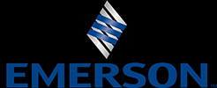 Logo Emerson dari produsen mesin cetak juste